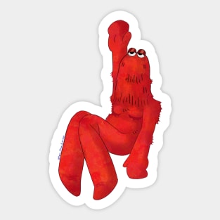 Red Guy Hanging by His Hand Sticker